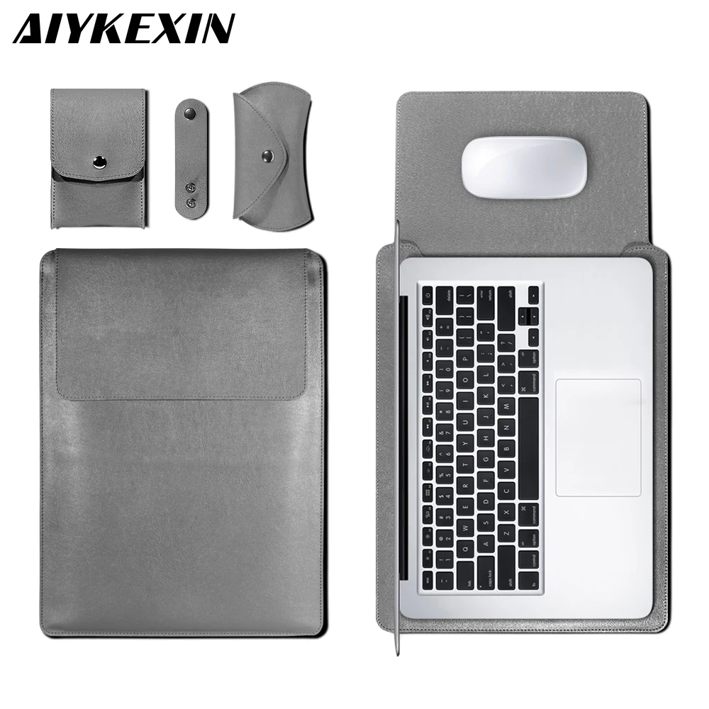 PU Leather Sleeve Bag Case For Macbook Air Pro Retina 11 12 13 15 Case Waterproof Notebook Bag for Macbook Pro Bag for Laptop