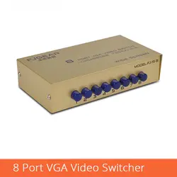 8 портов VGA коммутатор без USB 8 вход 1 выход VGA Видео Селектор 8 компьютеров поделиться одним монитором FJ-15-8