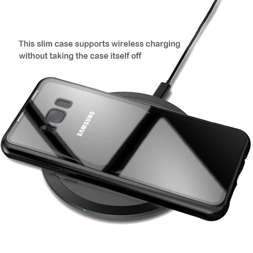 Задняя стеклянная Магнитная Адсорбция металлический чехол для samsung Galaxy S9 Plus S10 Note 9 Чехлы A20/30 A70/50 защитный Магнитный чехол