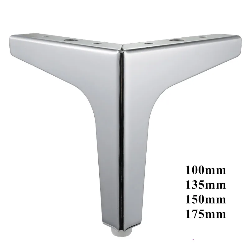 

4pcs Metal Furniture Leg Support Silver Coffee Table Legs Sofa Foot Furniture Accessories Rubber Foot Bed Riser