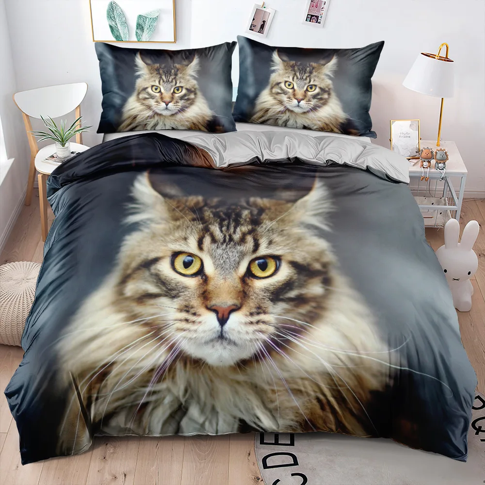 Lovely Pet Cat Bedding Set Animal Printed Covers Single Double King Queen Size Cute Cats Duvet Cover Sets Linen clothes