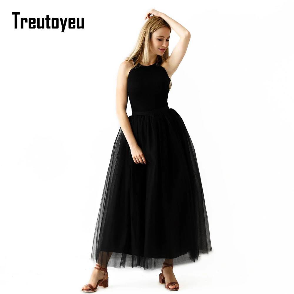 Treutoyeu Jupe Longue En Tulle Pour Femmes 5 Couches Pour Demoiselle D Honneur Mariage Taille Libre Aliexpress