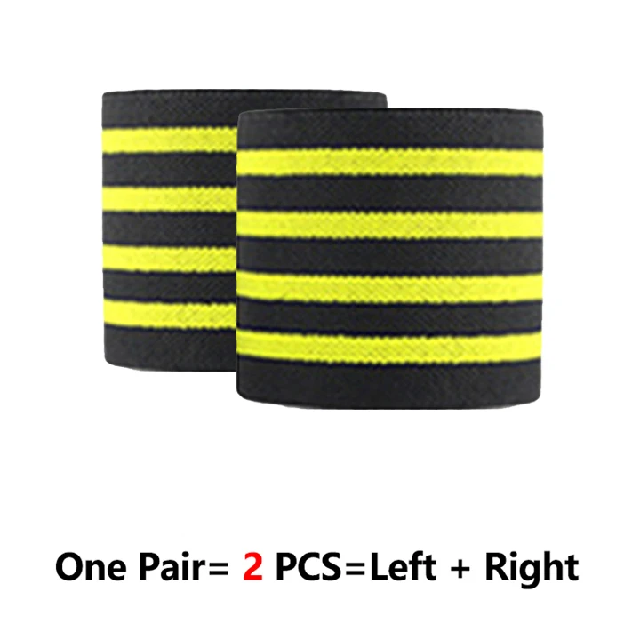 Yellow Four Stripes ROEGADYN профессиональная Тяжелая атлетика 2 м эластичный наколенник фитнес наколенник поддерживающий фиксатор тяжелый вес приседания тренировочный наколенник - Цвет: Yellow Four Stripes