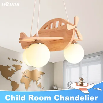 

Kids Airplane Wood Chandeliers lights for room avizeler lampy sufitowe Japanese suspension luminaire nordique lampara de techo
