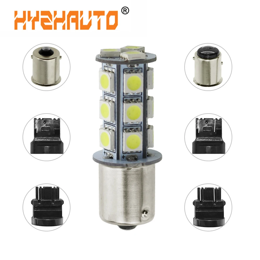Светодиодные лампы HYZHAUTO BA15S BAY15D 7443 3156 светодиодный 3157 белые автомобильные
