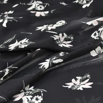 

150cm * 100cm Spring and Summer Catwalk Artificial Silk Yarn Printed Chiffon Meet Dress Breathable Chiffon Fabric
