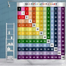 

Educational Shower Curtain，Multiplication Table Pattern Shower Curtains，Creative Home Waterproof Polyester Bathroom forDecor