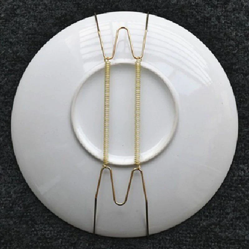 4pcs Stainless Steel Plate Wall Hanger Spring Plates Holder Hook For Plate Dishes Home Decoration Shelf Kitchen Accessories 3