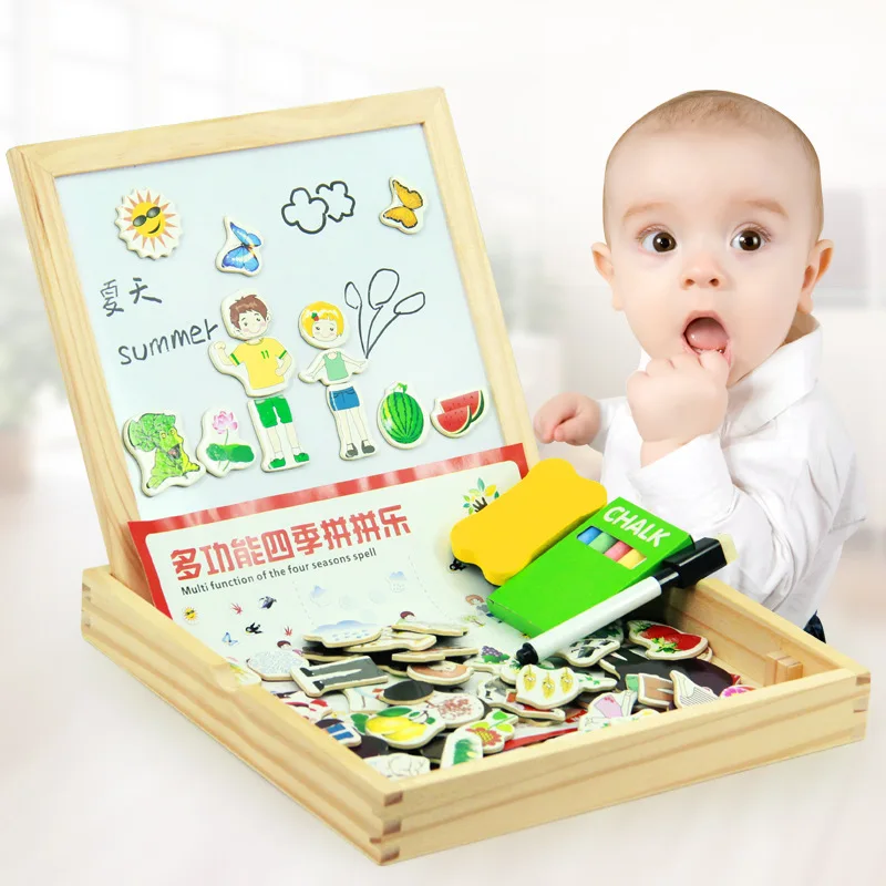 

Educational Toy CHILDREN'S Intelligence Multi-functional Four Seasons Joypin Wooden Magnetic Drawing Board Joypin