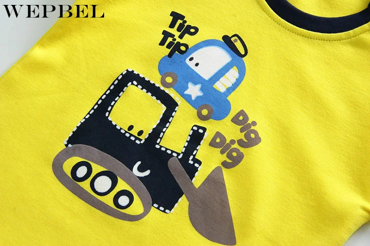 WEPBEL Newborn Infant Baby Boys Cartoon Print Sweater Tops Shirt+Pants Outfits Set Baby Clothes Kids Clothes