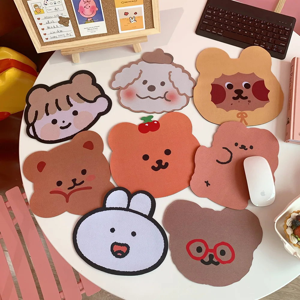 Alfombrilla de ratón de oso adorable kawaii para escritorio, tapete grande impermeable para oficina, decoración del hogar, taza, antideslizante, habitación de niños y niñas