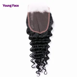 Deep Wave Closure Brazilian Hair Human Frontal Closure Hair HD Human Hair Closure Lace 4x4 Middle Free Part Three Part 8 to 20