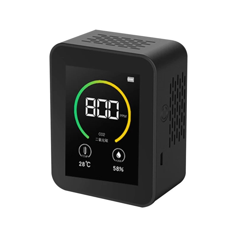 

CO2 Gas Detector Carbon Dioxide Concentration Temperature Humidity Detection Meter Smart Alarm Detector with LCD Screen
