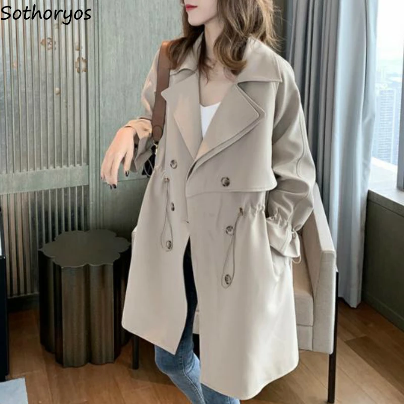 

Женский весенний тонкий однотонный минималистичный свободный трендовый повседневный элегантный тонкий универсальный Женский Тренч в Корейском стиле 3XL