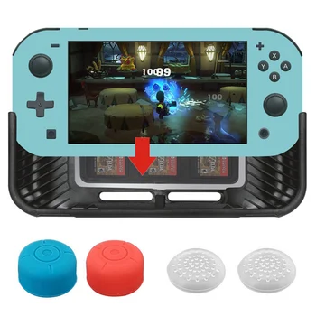 

Bevigac Anti-Scratch Protective Cover Case with 6 Game Card Slots + 4PCS Thumb Grips for Nintendo Switch Lite Mini Console