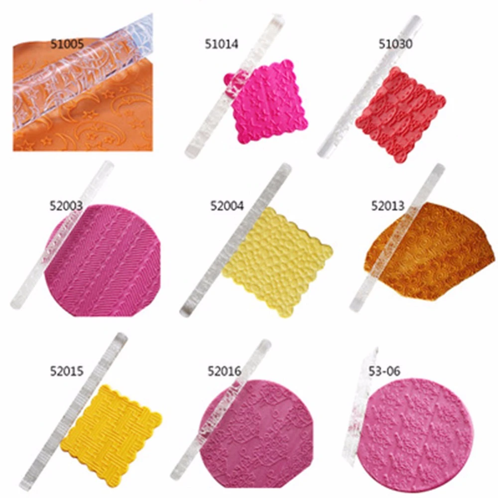 Acrylic Rolling Pin Fondant Cake Impression Pastry Roller Embossing Baking Tools Acrylic Rolling Pin Fondant Cake Impression Pastry Roller Embossing Baking Tools