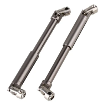 

2pcs Titanium Color Universal Aluminium Scx0016 Drive Shaft For Axial Scx10 Electric 4wd For Rc1:10 Off-Road Model Car