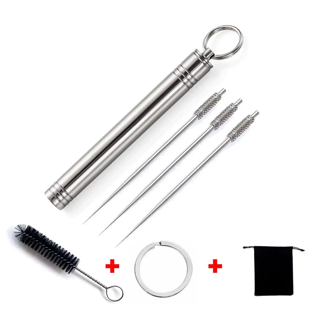 Titanium Toothpick+Waterproof Holder Case Outdoor Traveling Kit Tools Keychain 