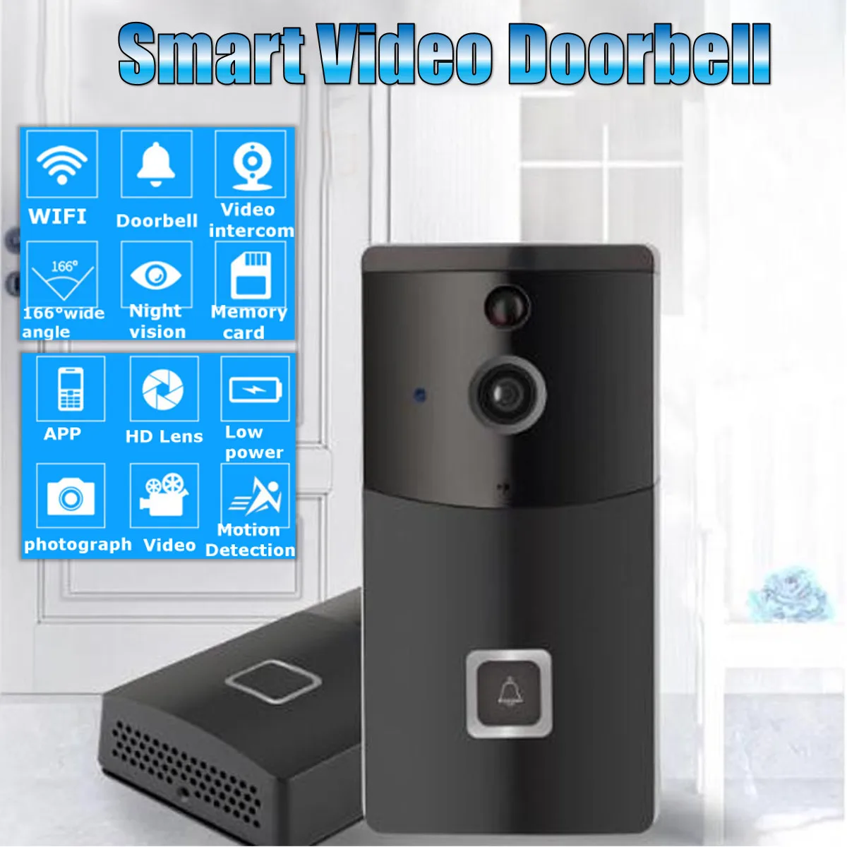 

WIFI Doorbell B30 IP65 waterproof Smart video Door chime 720P wireless intercom FIR Alarm IR night vision IP camera