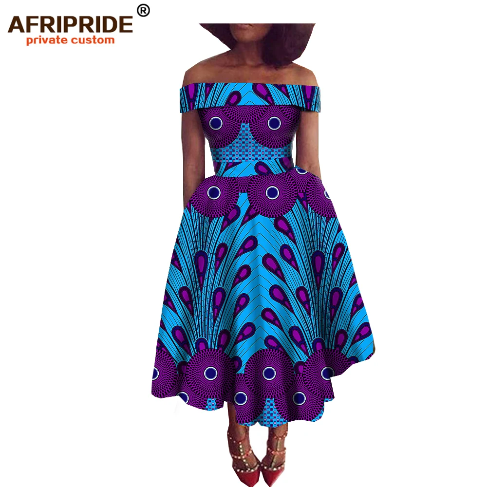 Супер предложение новая ткань с узором в африканском стиле платье для женщин Традиционная африканская одежда платье без бретелек размера плюс A722516 - Цвет: 550