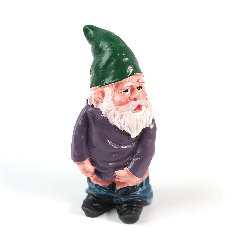 1 Set Mini Fairy Garden Drunk Yoga Gnomes Miniature Ornaments Set Dwarf Bonfire Statues for Flowerpot Garden Decor Accessories