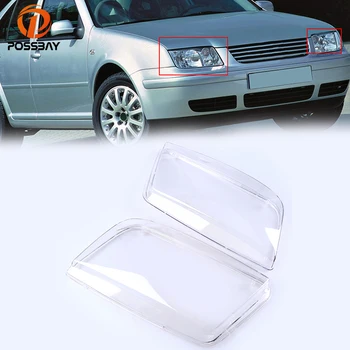 

POSSBAY Plastic Car Headlight Lenses Cover for VW Bora/Variant/4 Motion 1999-2005 Automobiles Headlamp Clear Lens Replacement