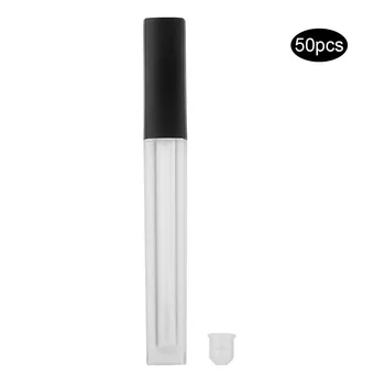 

50pcs Empty Refillable Lip Gloss Bottle DIY Lip Oil Tube Container Makeup Tool Square Lip Gloss Tube Split Tube Lip Glaze Liquid