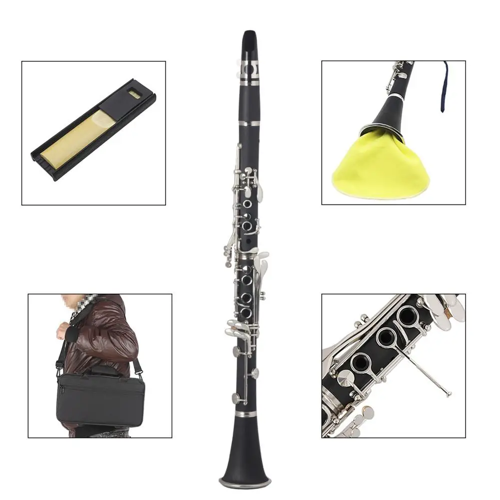 binocular clarinete com pano de limpeza luvas