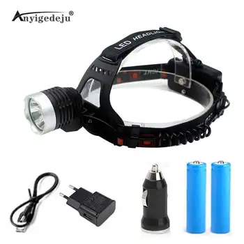 

ANYIGEDEJU 2000 Lumen XML T6 Headlamp LED Headlight High Power Flash lamp 3 modes Head Torch For Fishing Hunting 18650 Battery