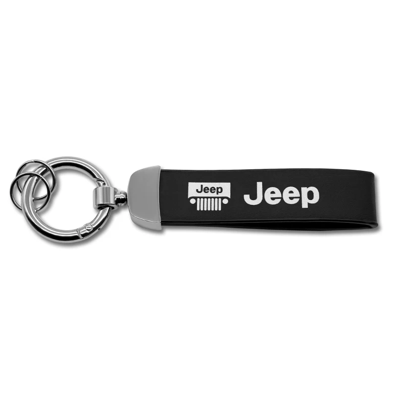 Metal+Leather Car Keychain Key Chain Car Interior For JEEP renegade compass patriot buluo wrangler jk grand cherokee accessorie