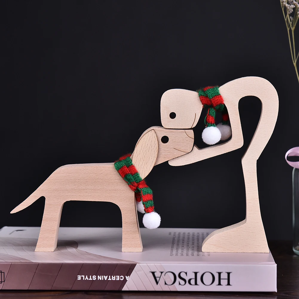 Pet Decorations Craft Wooden Dog Cat Doll Ornaments Carved Model Home Office Ornaments Creative Love Pets Dropshipping