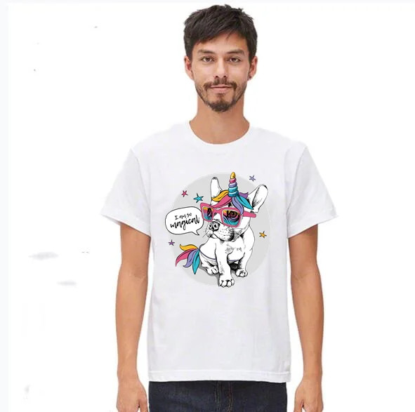 Новая модная футболка с собакой, мужские топы в стиле хип-хоп, Повседневная футболка с рисунком забавной собаки, Мужская Удобная хлопковая футболка - Цвет: 13