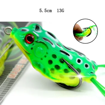 

Soft Frog Fishing Lures Frog Artificial Soft Bait Treble Hooks Top Water Ray Carp Fishing Frog Lure Fishing Tackle 5.5CM 13G
