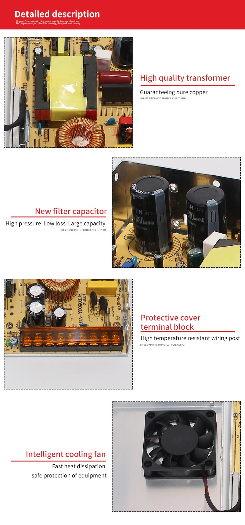 12v40A 480 Вт Промышленный Блок питания мониторинг блок питания 12 В DC импульсный источник питания