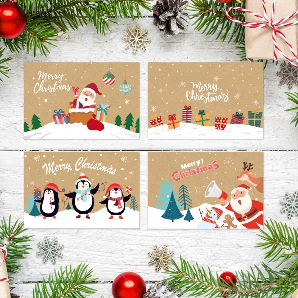 パーソナライズされたクリスマスカード ギフトカード 家の装飾 新年 24個 カード 招待状 Aliexpress