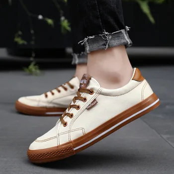 

Men's Canvas Shoe Classic Spring Autumn Man Vulcanized Sneakers Male Trainer White Black Youth Cross Lace Up Jeans Ball Footwear
