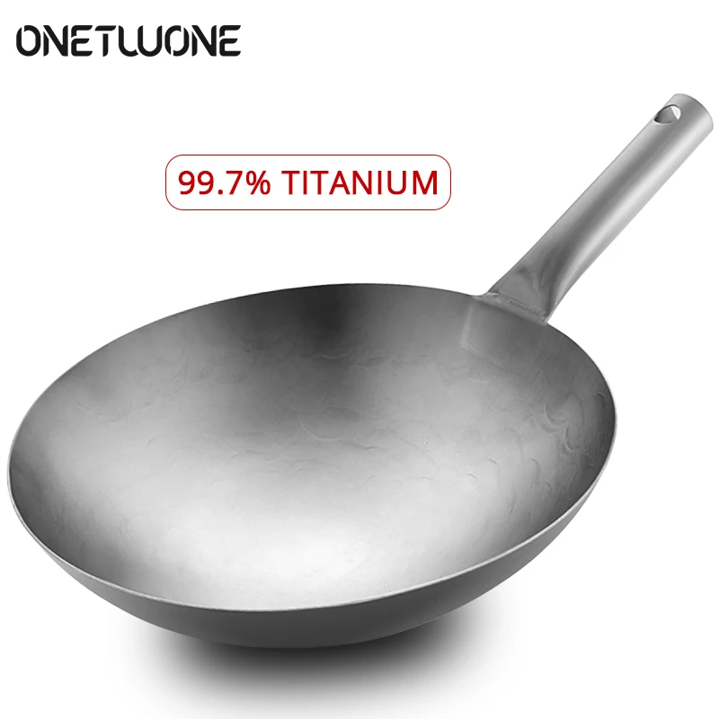 Titanium Frying Wok Non stick Pan Uncoated Cooking Pot Household Light Gas Stove Applicable Not Rusty Wok|Woks| - AliExpress