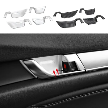 

4pcs Carbon fiber color or chrome ABS Interior Door Handle Panel Cover Trim Fit For Honda Accord 2018