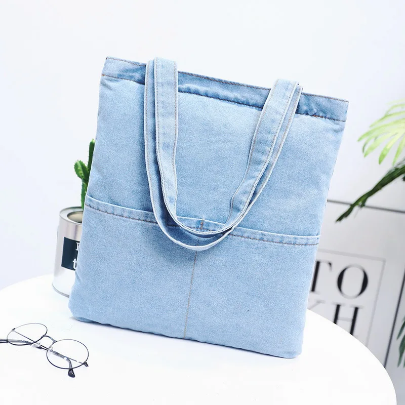 Прямая ковбойская серия стиральная ковбойская Холщовая Сумка через плечо двойная большая емкость двойной карман женская сумка шоппин