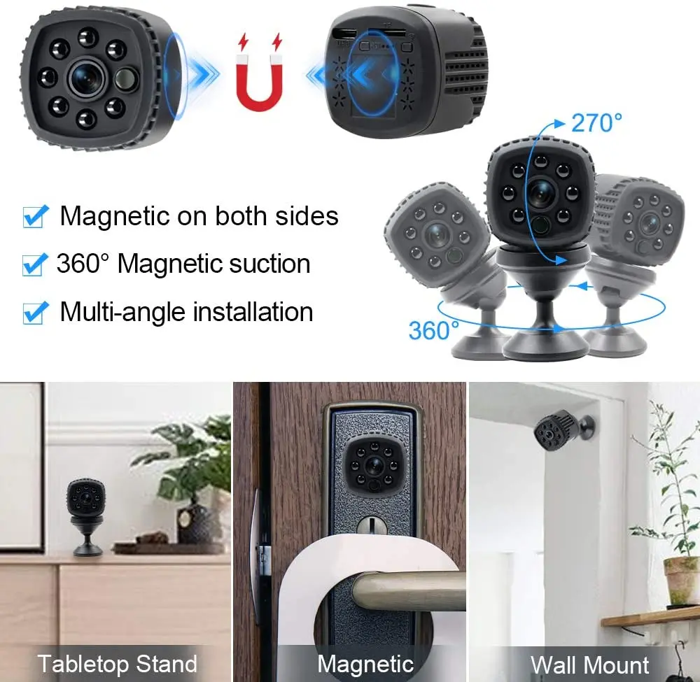 1080P Мини Wi Fi камера APP удаленный монитор Домашняя безопасность P2P IR Ночная