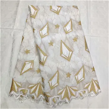 

STILL FLY white lace fabric with stones hot sale african swiss voile lace in switzerland cotton dry lace fabrics 5yards/lot