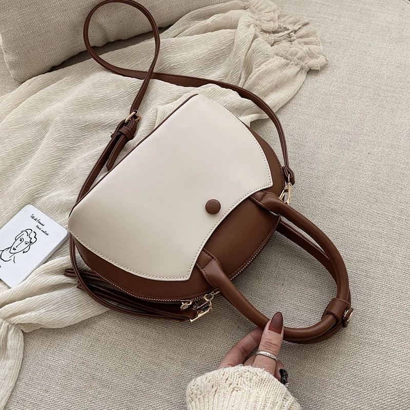 

Elegant Female Tote Shell Bag 2020 Fashion New High Quality PU Leather Women's Designer Handbag Hit color Shoulder Messenger Bag