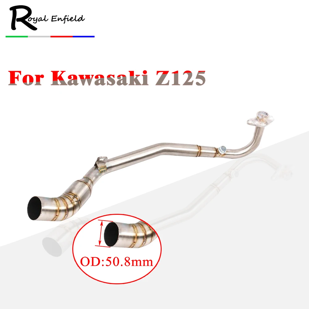 

Motorcycle Exhaust For Kawasaki Z125 Z 125 Escape Modified Motorbike Stainless Front Connection Link Pipe Without 51mm Muffler