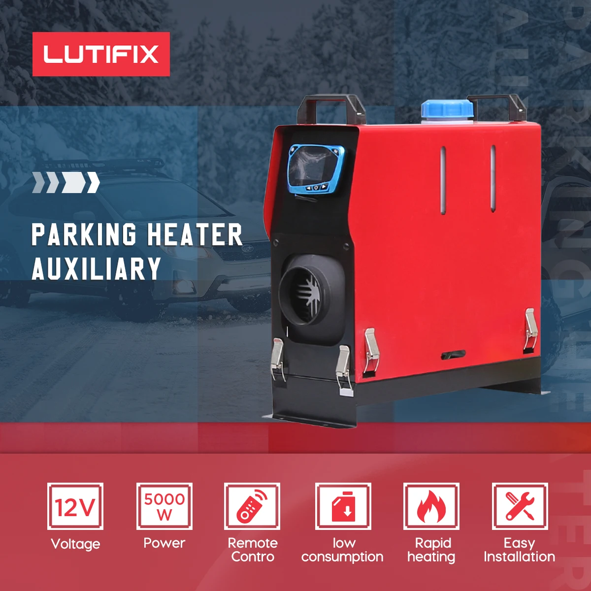 Parking Heater Extra 5kw Web Wtt Air Diesel Heater 12V Chauffe Auto Voor  Vrachtwagens Motor-Woningen Boten Bus lcd Key Switch Remote
