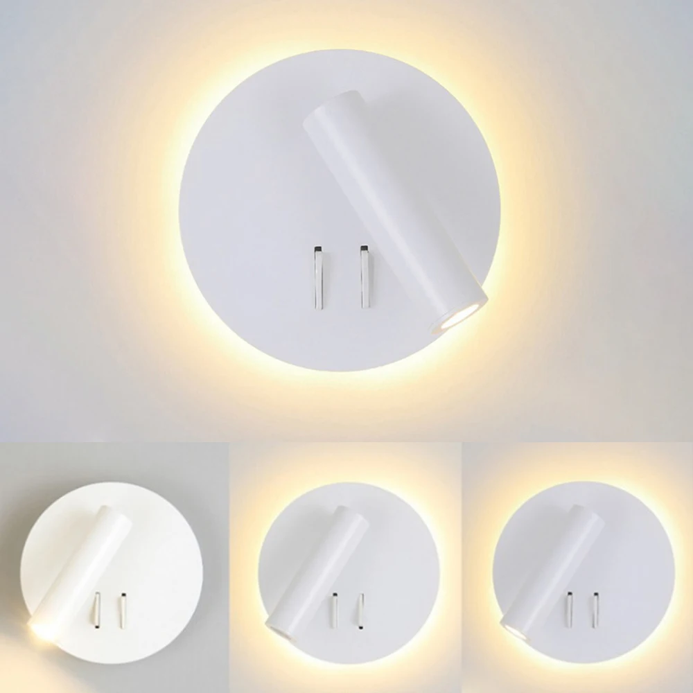 

LED Wall Lamps Reading Strip light Back light Study living room Sconce Adjustable With Switch Bedside Wall light Aluminum