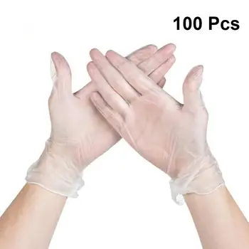 

1OOpcs Transparent PVC Disposable Tattoo Gloves Home Use Medical Cleaning Kitchen Cooking Glove Size S