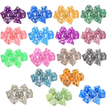 

Glitter Polyhedral Dice 7pcs/Set RPG Dice Set d4 d6 d8 d10 d% d12 d20 for Dungeons and Dragon DnD MTG Tabletop RPGs