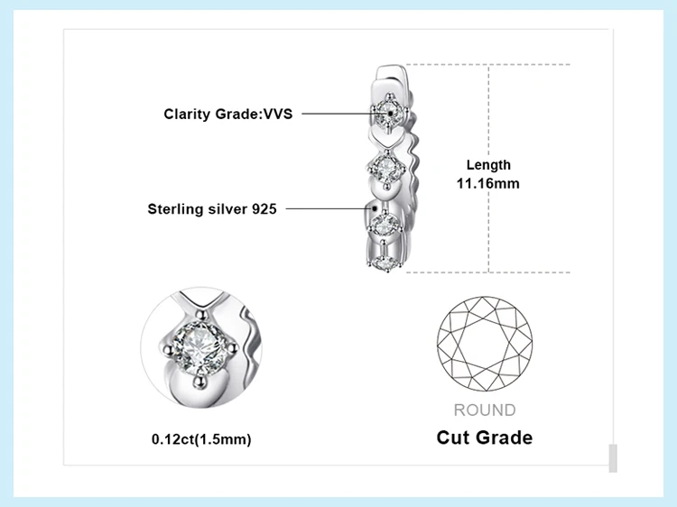 Ювелирные серьги-кольца с кубическим цирконием, 925 пробы серебряные серьги для женщин и девочек, корейские серьги, модные ювелирные изделия