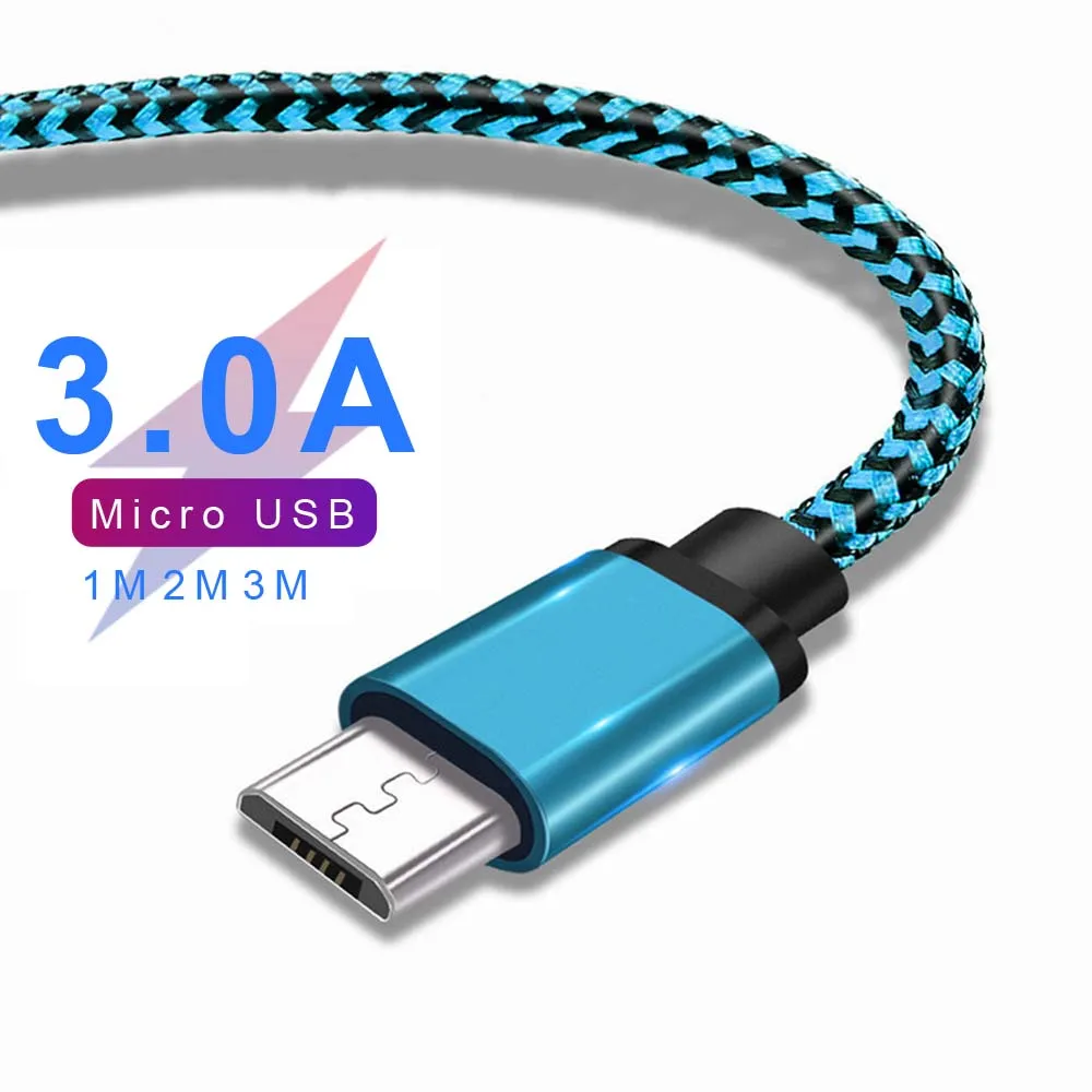 

MUSTTRUE Micro USB Cable 3.0A Data Transmit Braided Wire for Xiaomi Samsung A5 A7 Tablet Android Mobile Phone USB Charging Cable