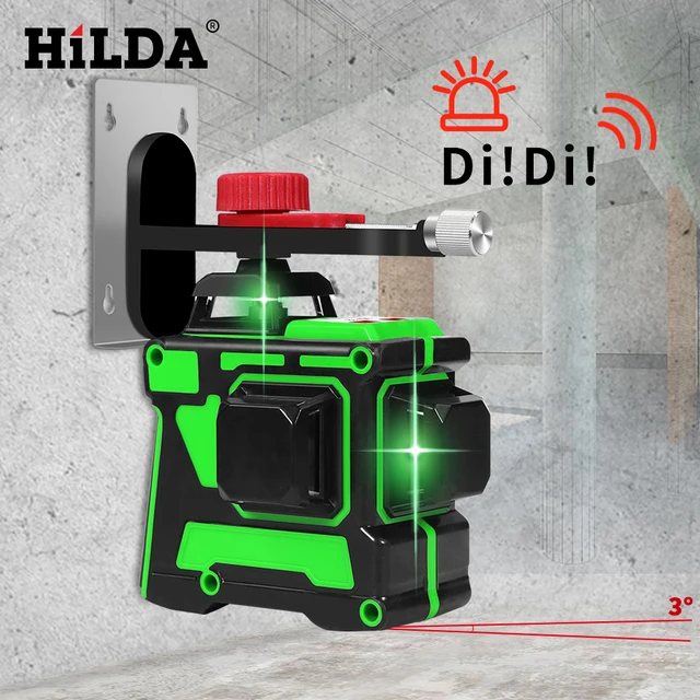 HILDA Laser Level 12 Lines 3D Level Self-Leveling 360 Horizontal And Vertical Cross Super Powerful Green Laser Level 3